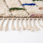 Confetti Dash Azilal rug — hand-knotted fringe detail close-up