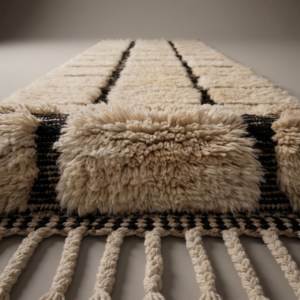 Copper Corridor Moroccan Runner Rug - handwoven Berber wool detail