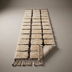 Copper Corridor Moroccan Runner Rug - handwoven Berber wool detail