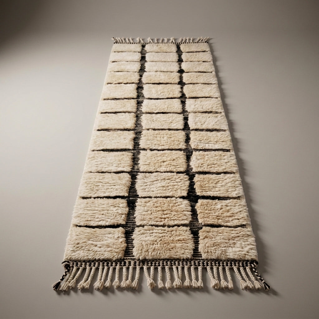 Copper Corridor Moroccan Runner Rug - handwoven Berber wool detail