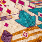 Coral Bloom Azilal rug — wool pile texture close-up