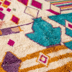 Coral Bloom Azilal rug — wool pile texture close-up