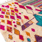 Coral Bloom Azilal rug — wool pile texture close-up