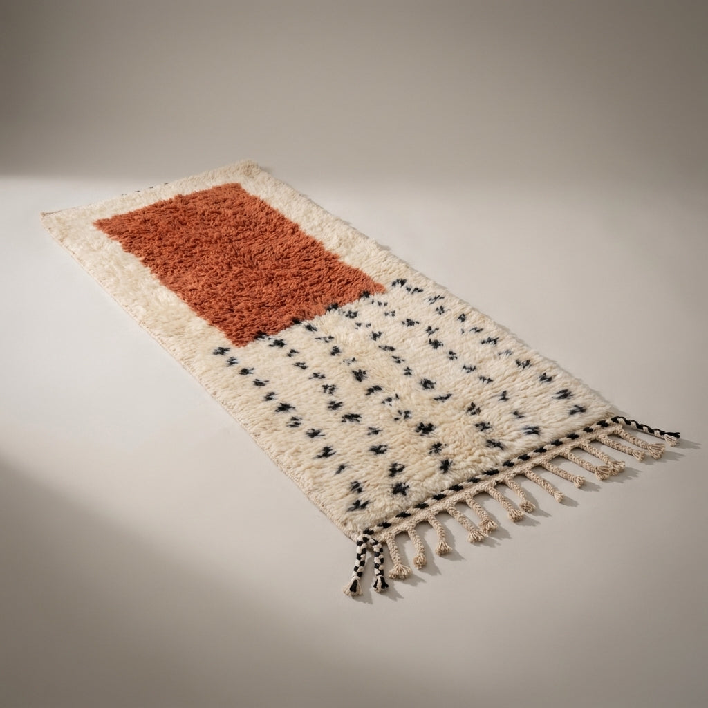 Coral Passage Moroccan Runner Rug - handwoven Berber wool
