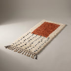 Coral Passage Moroccan Runner Rug - handwoven Berber wool detail