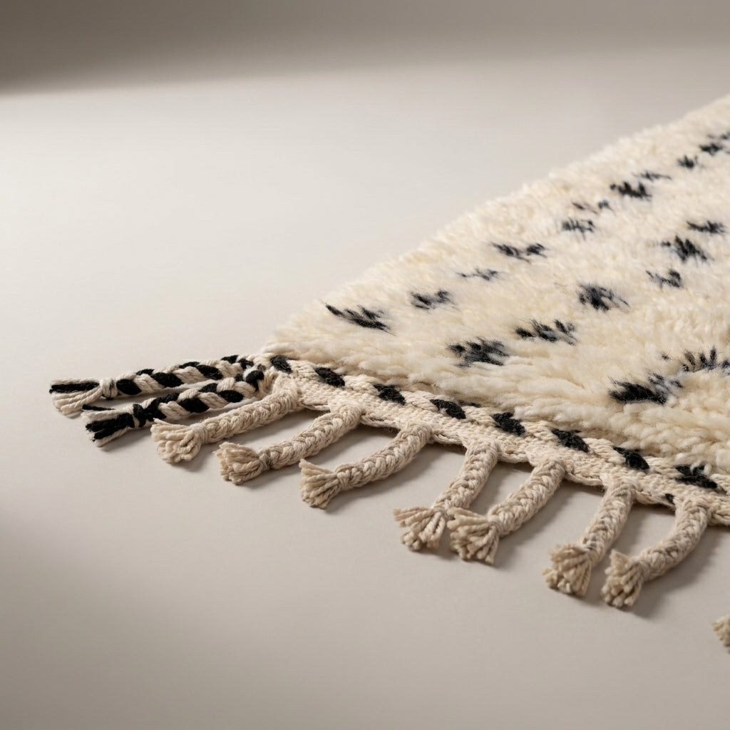 Coral Passage Moroccan Runner Rug - handwoven Berber wool detail