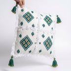 Emerald and Gold Moroccan pillow cover, detail photo 3