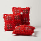 Crimson Embroidery Moroccan pillow cover, detail photo 2