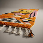 Denim Passage Moroccan Runner Rug - handwoven Berber wool detail