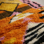 Denim Passage Moroccan Runner Rug - handwoven Berber wool detail