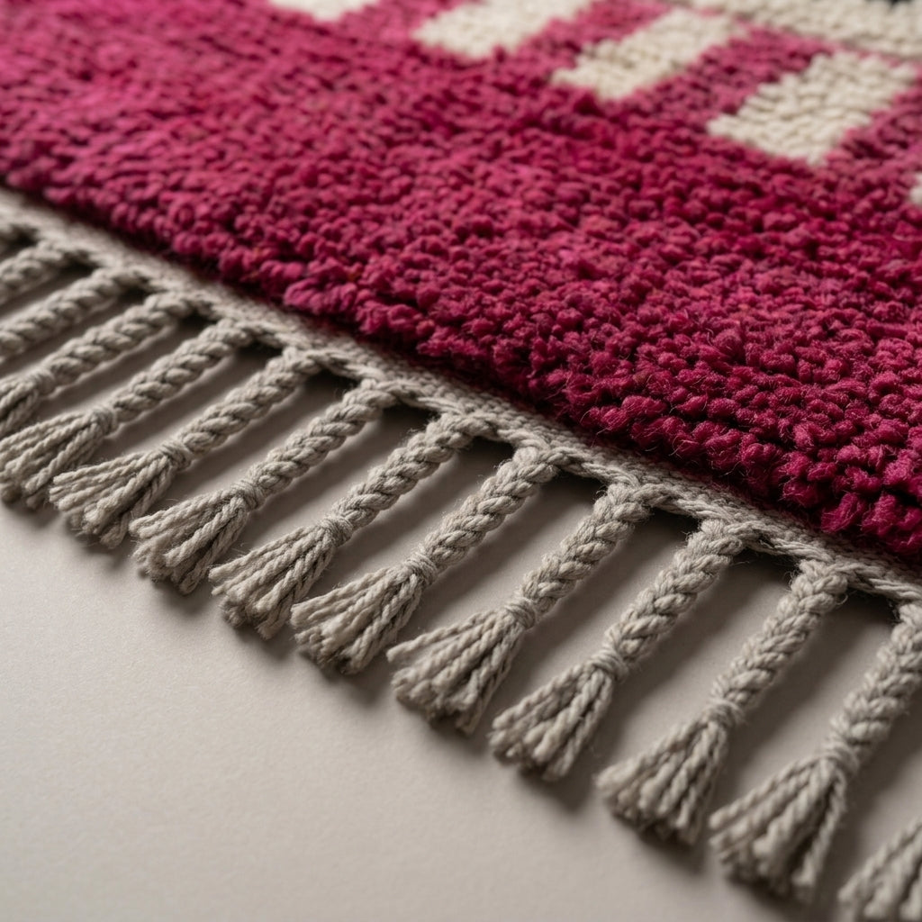 Desert Mirage Moroccan Runner Rug - handwoven Berber wool detail