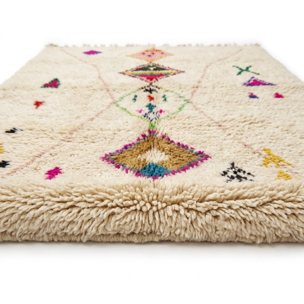 Diamond Heart Azilal rug — full rug on white studio background