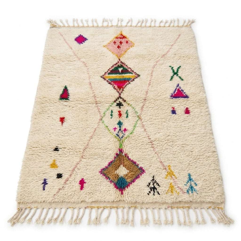 Diamond Heart Azilal rug — full rug on white studio background