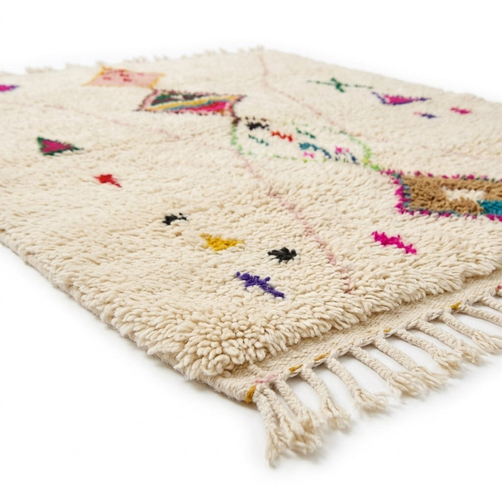 Diamond Heart Azilal rug — full rug on white studio background