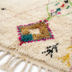Diamond Heart Azilal rug — wool pile texture close-up