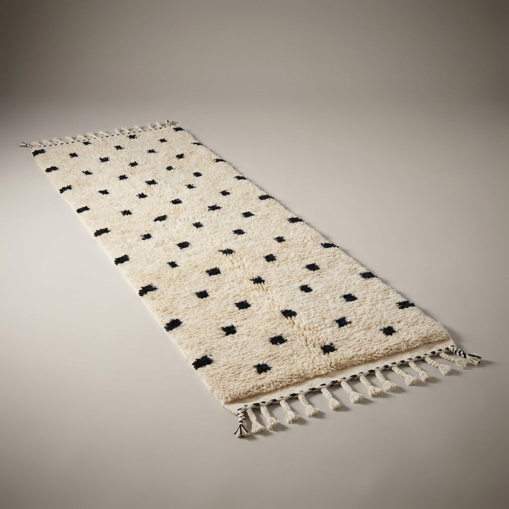 Dune Walk Moroccan Runner Rug - handwoven Berber wool detail