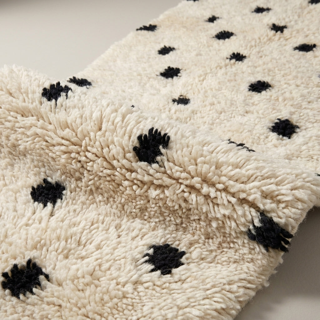 Dune Walk Moroccan Runner Rug - handwoven Berber wool detail