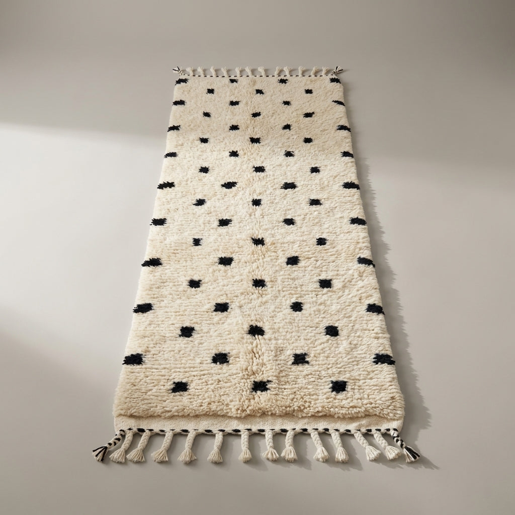 Dune Walk Moroccan Runner Rug - handwoven Berber wool detail