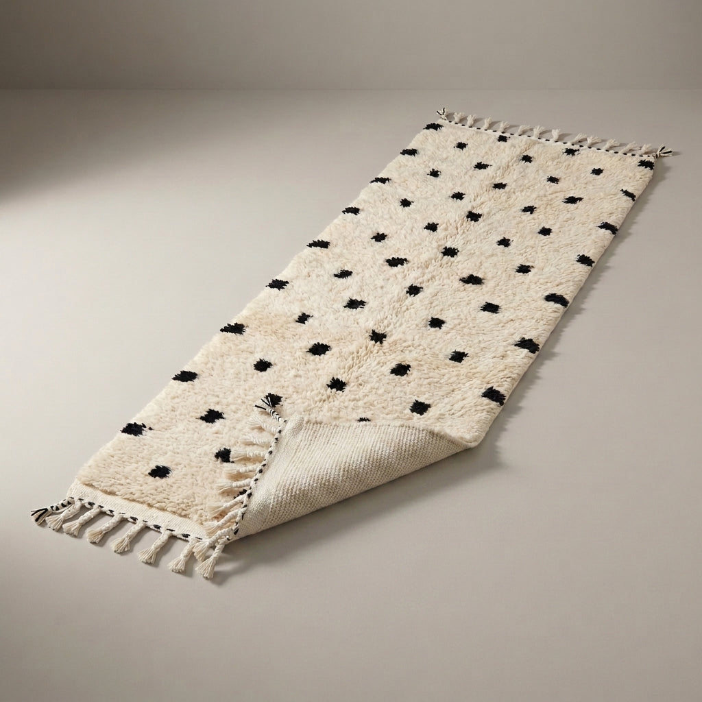 Dune Walk Moroccan Runner Rug - handwoven Berber wool detail