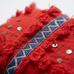 Red Sequin Moroccan pillow cover, detail photo 8