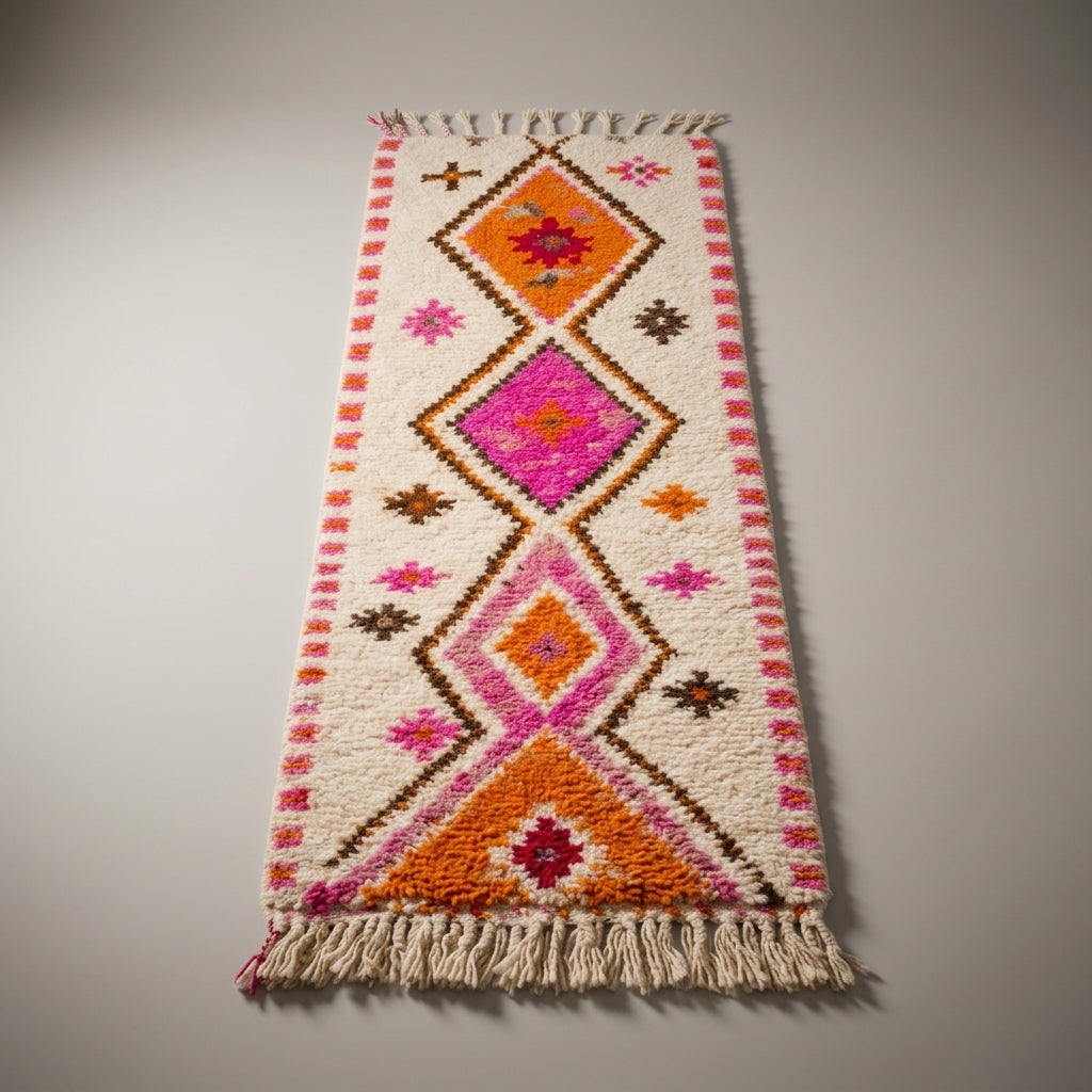 Emerald Alley Moroccan Runner Rug - handwoven Berber wool