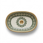 Emerald and Gold Moroccan ceramic sink - side angle showing gold rim