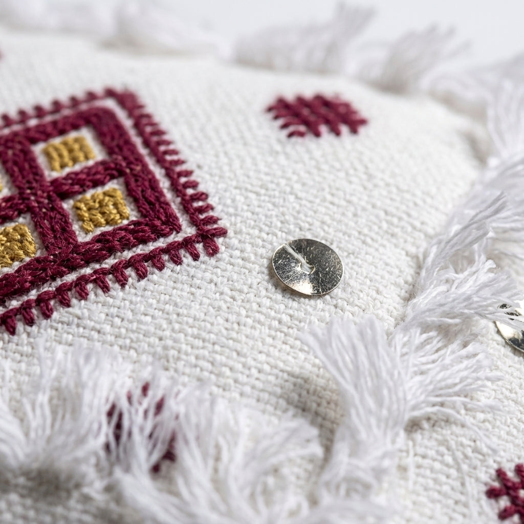 Berry Diamond Moroccan pillow cover, detail photo 7