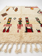 Harvest Symbols Beni Ourain rug side view on white studio background