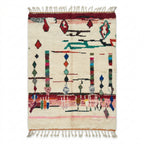 Diamond Totems Beni Ourain rug full flat lay view