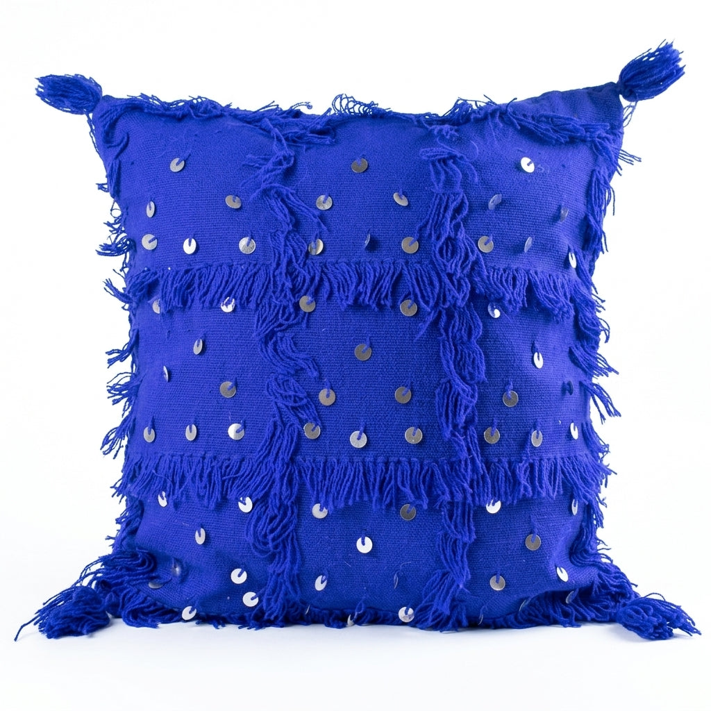 Majorelle Sequin Moroccan pillow cover, detail photo 2