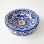 Fessi Bloom Blue Moroccan ceramic sink - detail of Fessi petals