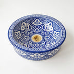 Fessi Bloom Blue Moroccan ceramic sink - detail of Fessi petals