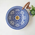 Fessi Bloom Blue Moroccan ceramic vessel sink - full view