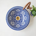 Fessi Bloom Blue Moroccan ceramic vessel sink - full view