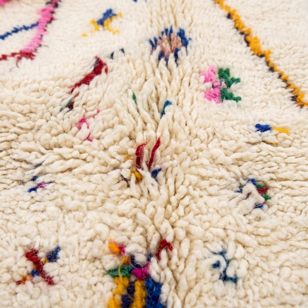 Festival Confetti Azilal rug — wool pile texture close-up