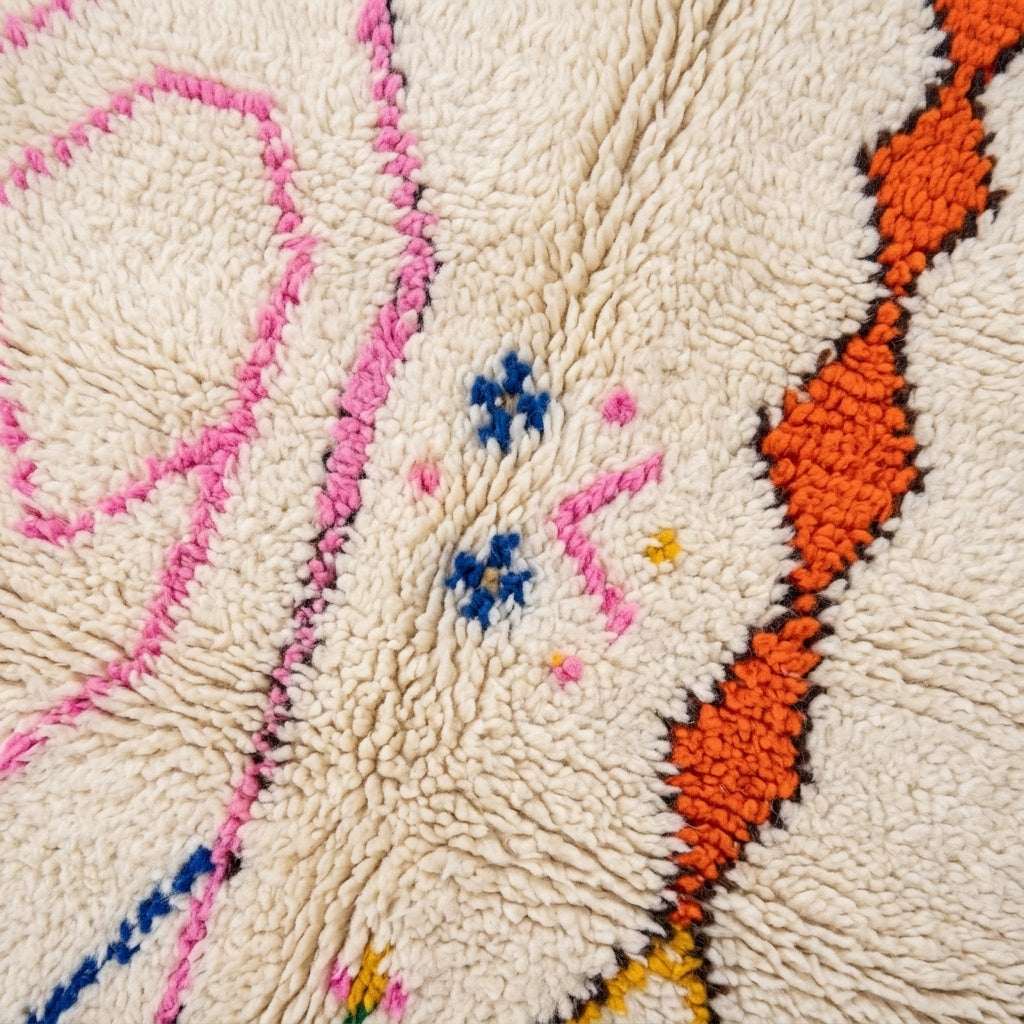 Festival Confetti Azilal rug — wool pile texture close-up