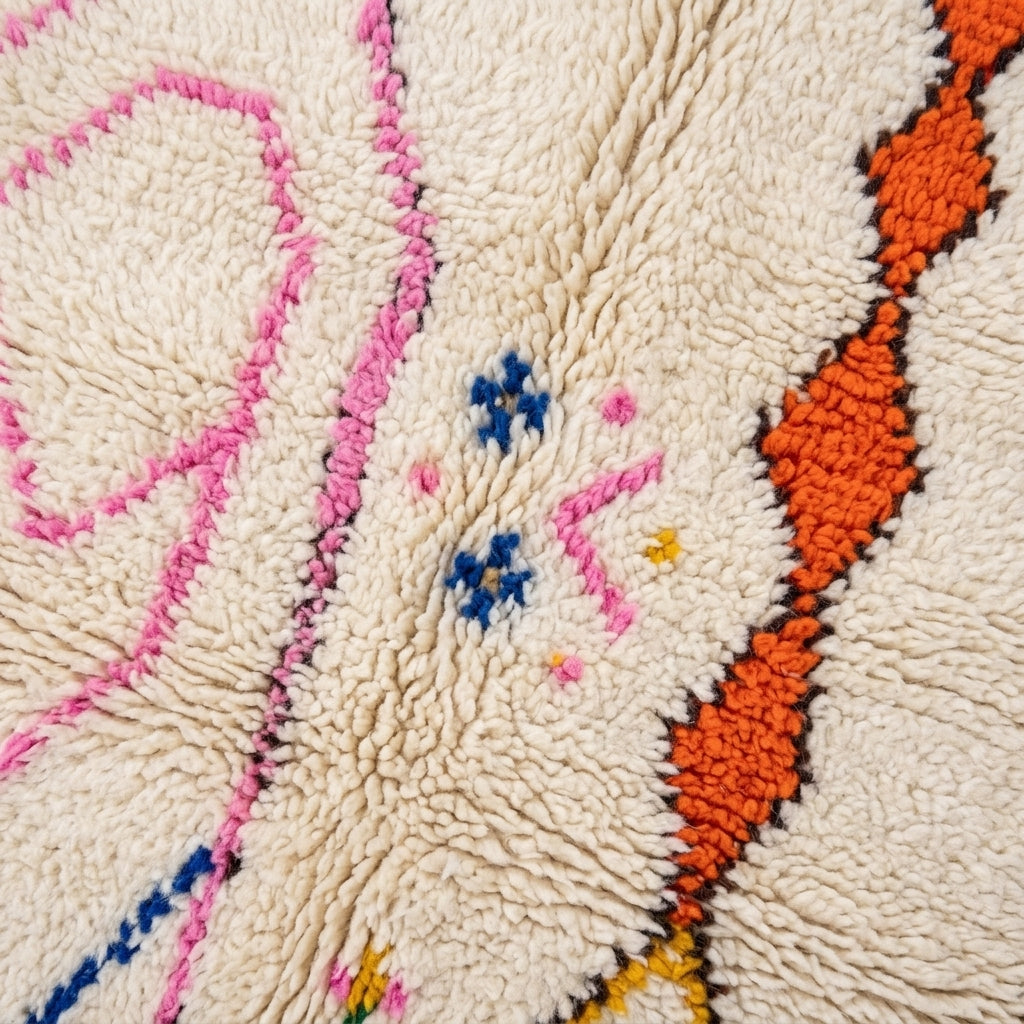 Festival Confetti Azilal rug — wool pile texture close-up