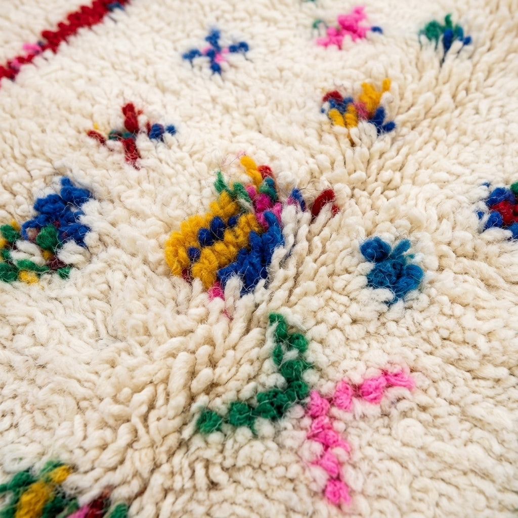 Festival Confetti Azilal rug — wool pile texture close-up