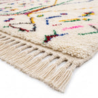 Festival Confetti Azilal rug — hand-knotted fringe detail close-up
