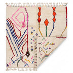 Festival Confetti Azilal rug — folded corner showing plush pile depth