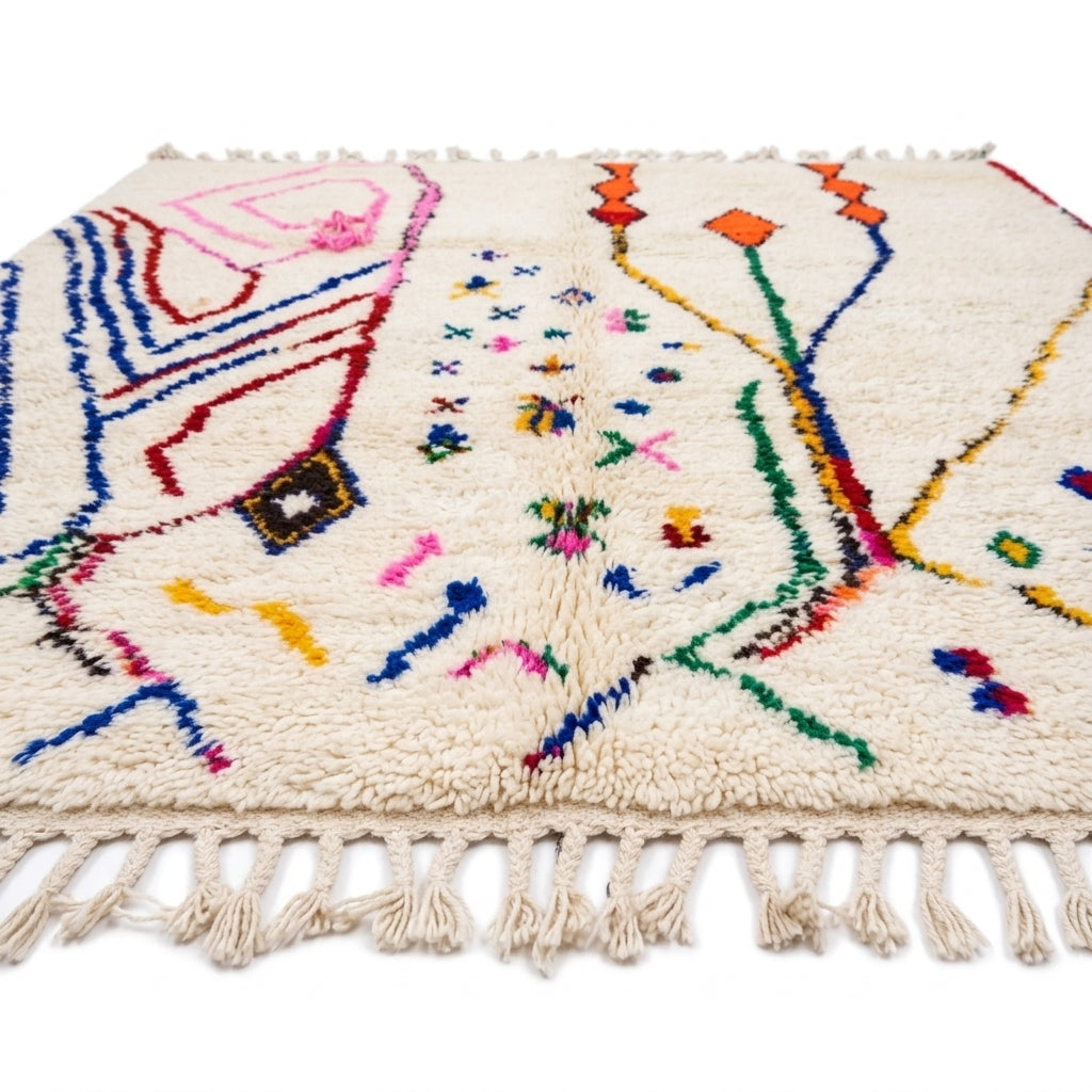 Festival Confetti Azilal rug — wool pile texture close-up