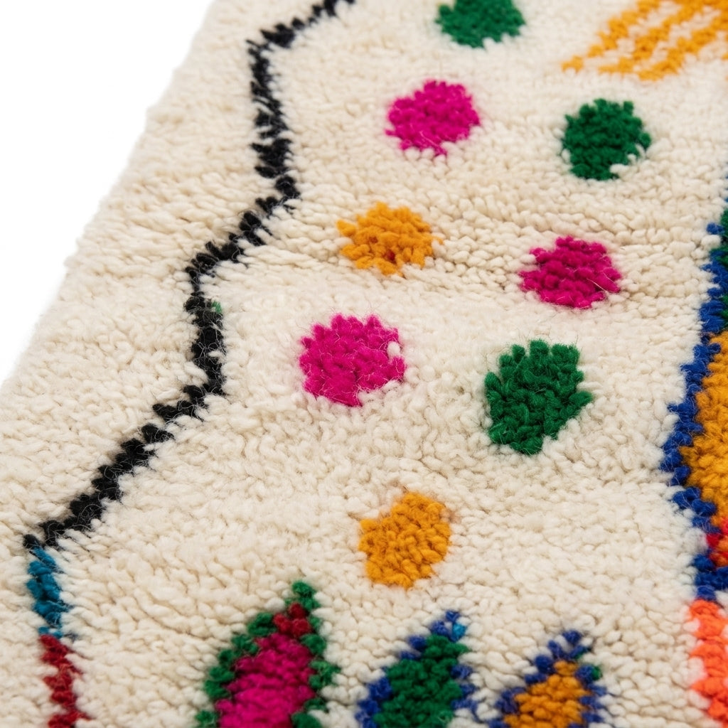 Fiesta Bloom Azilal rug — wool pile texture close-up