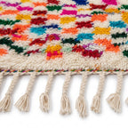 Fiesta Bloom Azilal rug — hand-knotted fringe detail close-up