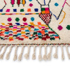 Fiesta Bloom Azilal rug — hand-knotted fringe detail close-up