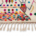 Fiesta Bloom Azilal rug — hand-knotted fringe detail close-up