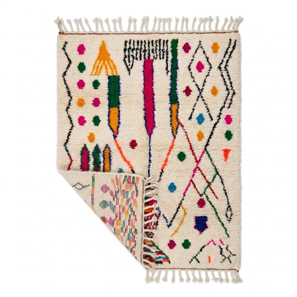 Fiesta Bloom Azilal rug — full rug on white studio background