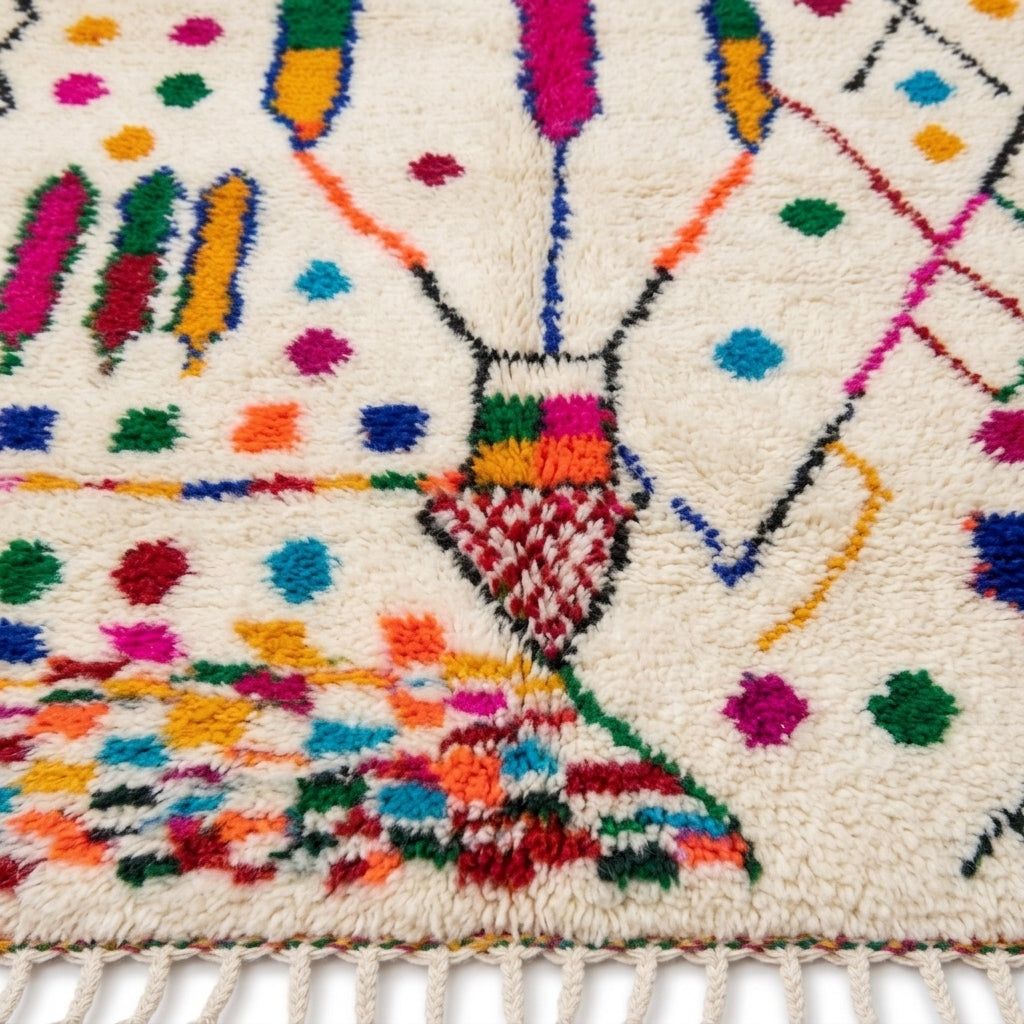 Fiesta Bloom Azilal rug — wool pile texture close-up