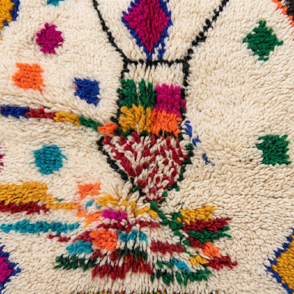Fiesta Bloom Azilal rug — wool pile texture close-up