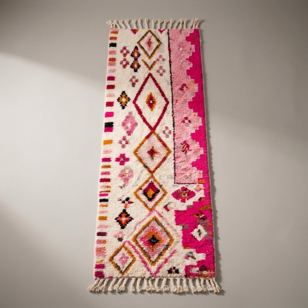 Fig Path Moroccan Runner Rug - handwoven Berber wool
