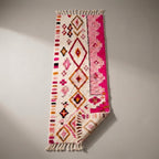 Fig Path Moroccan Runner Rug - handwoven Berber wool detail